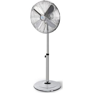 Lifetime Air Staande Ventilator - 50 Watt - 3 Snelheden - 40 Cm - Zwenkfunctie - Kantelbaar - Hoogte 88-120 Cm - Chroom