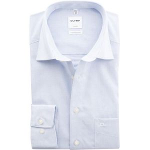 OLYMP Luxor comfort fit overhemd - lichtblauw met wit geruit - Strijkvrij - Boordmaat: 41