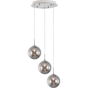 Hanglamp Voor Eetkamer, Slaapkamer, Woonkamer - Glass Serie - Bollamp 3xG9 - lichts excl. lichtbron - ROKERIG