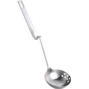 Go4Pro RVS Soeplepel - Sauslepel - Zilver - Met Gebogen Arm/houder - keukengerei