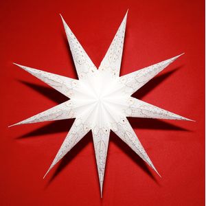 Kerstster met verlichtingsset nr. 56 - Witte ster ""White Gold"" - Kerstverlichting - Kerstdecoratie - Ø 60 cm - Kerst