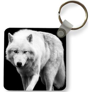 Sleutelhanger - Uitdeelcadeautjes - Wolf - Dier - Zwart - Wit - Plastic