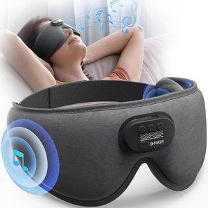 Slaapmasker Bluetooth V5.2 ultra zachte slaaphoofdtelefoon 3D blackout draadloos voor zijslapers - wit geluidsmasker met comfort