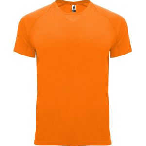 Fluorescent Oranje unisex sportshirt korte mouwen Bahrain merk Roly maat S