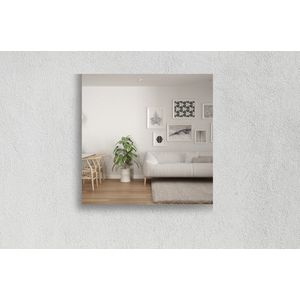 Vierkante Spiegel - Woonkamerspiegel - Verzilverd - 40 X 40 cm - Dikte: 4 mm - In Nederland Geproduceerd - Excl. Montageset - Top Kwaliteit Wandspiegel Zonder Lijst