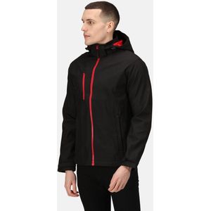 Regatta Venturer 3-Layer Printable Hooded Softshell Jacket RG701 - BLACK/CLASSIC RED - XL