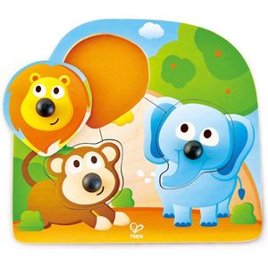Jungle Dieren Puzzel (3 stukjes) - Houten Educatief Speelgoed