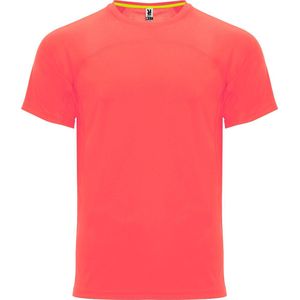 Fluorescent Koraal sportshirt unisex 'Monaco' merk Roly maat S