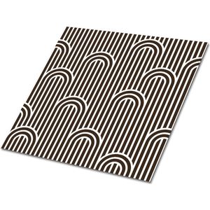 Tulup PVC Tegels - Lijnen Van Abstractie Vinyl Tegels - 30 cm x 30 cm - Zwart en wit Vloer Tegels PVC - 9 stuks - Vinyl Vloer Tegels - Geometrisch Plaktegels - Zelfklevende PVC Tegels - Plaktegels keuken en Badkamer
