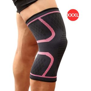 Sportbrace Knie - Kniebrace - Knee Sleeves Powerlifting - Knee Support - Compressie Knie Brace - Knee Wraps - Dames - Heren - Roze - Maat XXXL