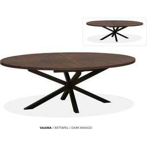 Maxfurn - Ovale uitschuiftafel 200/260 | Zeer krasvast | Kleur: Dark Mango
