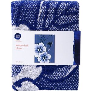 Heinen Delfts Blauw - Keukendoek 'Bloem' (52x62cm)