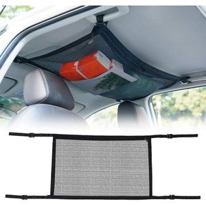 Auto Plafond Bagagenet Universele Kofferbak Interieur Dak Opbergvak Organisator Mesh Netto Zak met Rits voor Jeep Van SUV.