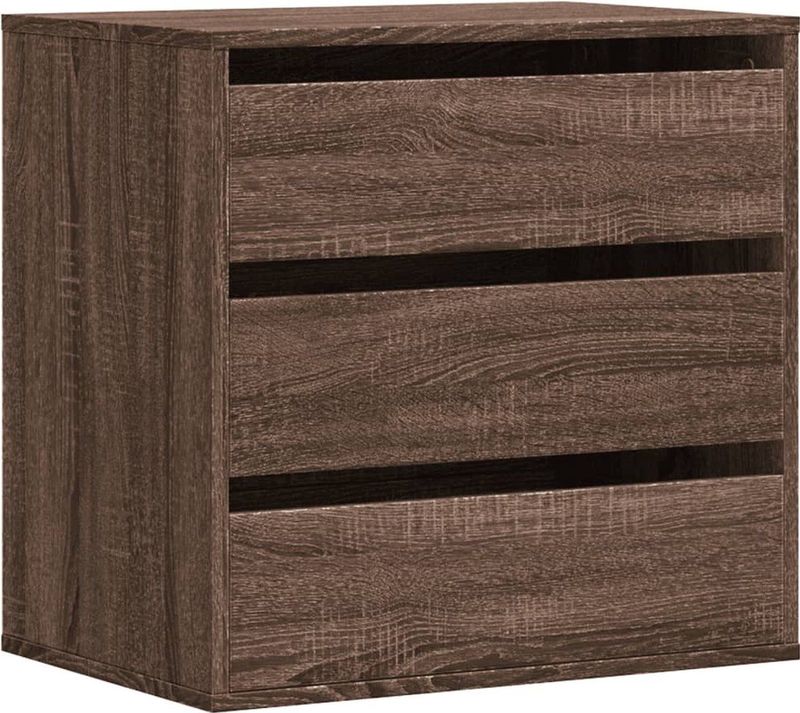 vidaXL - Ladekast - 60x41x58 - cm - bewerkt - hout - bruin - eikenkleurig