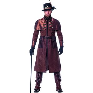 Wilbers & Wilbers - Steampunk Kostuum - Dark Steampunk Luxe Jas - Man - Bruin - Maat 50 - Carnavalskleding - Verkleedkleding