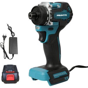600W Borstelloze Accuschroevendraaier 180Nm 1800RPM - Li-Ion Oplaadbare Elektrische Schroefmachine incl. 1x 21V 4.0Ah Accu & Sneloplader voor Zware Klussen