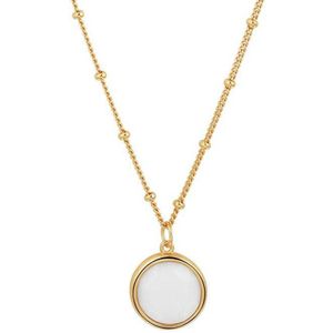 YO&NO - Ketting -  Zilver - Gourmet - Zilver verguld - Agaat - Wit - 2,0mm - 40 - 42 - 44 cm - Sieraden vrouw - Zilver 925