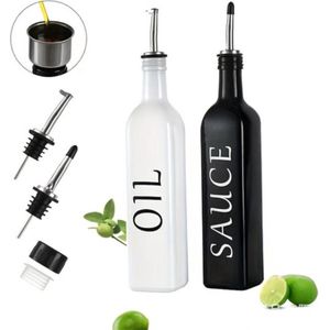 Bovista Oliefles Met Schenktuit - Schenktuit Olijfolie - Navulbaar - Oliefles Met Pipet - Olijfolie Fles - Olie Dispenser - Oil Dispenser - Oil Bottle - 200ML - Spray
