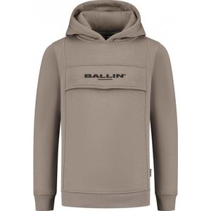 Ballin Amsterdam - Jongens Regular fit Sweaters Hoodie LS - Taupe - Maat 14