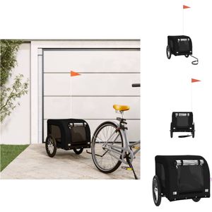 vidaXL Hondenfietskar - Oxfordstof - IJzeren Frame - Zwart - 124x65x66 cm - Draagvermogen 45 kg - Draagtas