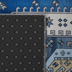 PARVAKADLI - Laagpolig vloerkleed - Blauw - 70 x 200 cm - Polyester