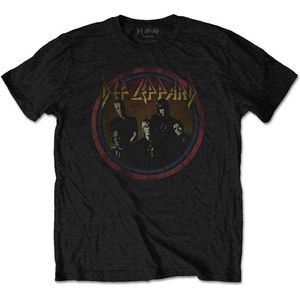 Def Leppard - Vintage Circle Heren T-shirt - 2XL - Zwart