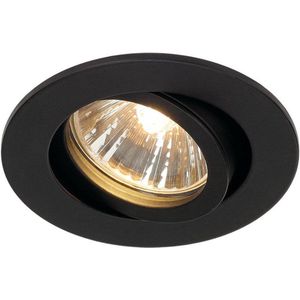 SLV inbouwspot armatuur kantelbaar rond mat zwart 82 mm GU10