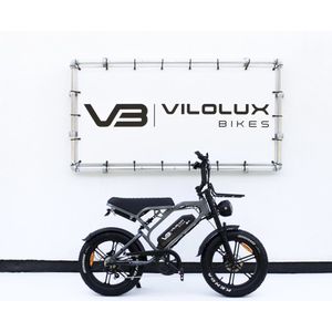Vilolux® Fatbike electrisch - Fatbike V20 PRO - 2025 Model - Voorrek - Legaal - Rijklaar geleverd - Niet opvoerbare fatbikes - 2 Jaar garantie - Telefoontasje - Hydraulische remmen - Alarm - Dark Grey