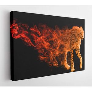 Wereld vasten land dier cheetah wildlife afbeelding, Afrikaanse dierenrijk grote katten - Modern Art Canvas - Horizontaal - 639662932 - 115*75 Horizontal