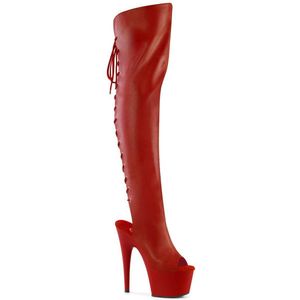 Pleaser - ADORE-3019 Plateau Overknee Laarzen - US 8 - 38 Shoes - Rood