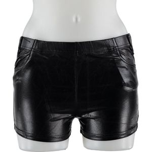 Apollo - Hotpants dames - Latex - Zwart - Maat XXS/XS - Hotpants - Carnavalskleding - Feestkleding - Hotpants latex - Hotpants dames