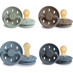 Frigg Moon Fopspeen set 4 stuks Sage,Portobello,Stone Blue en Slate 6-18 maand maat 2