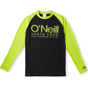 O'Neill - UV Zwemshirt voor jongens - Cali Longsleeve Skin - Zwart/Neongeel - maat 4 (118-126CM)