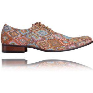 Andes Arty - Maat 45 - Lureaux - Kleurrijke Schoenen Voor Heren - Veterschoenen Met Print