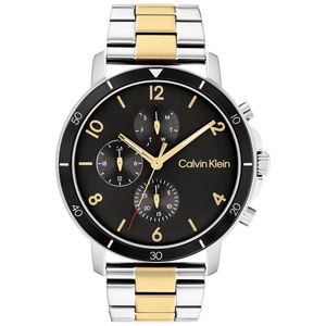 Calvin Klein CK25200070 Heren Horloge - Chronograaf - Mineraalglas - Roestvrijstaal - Zilver - 46 mm breed - 4.6 cm lang - Quartz - Vouw/Vlindersluiting