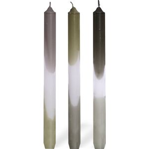 Comforder Dip Dye Dinerkaarsen Set van 3 - h.24 cm