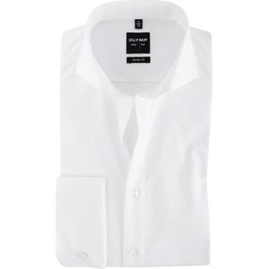 OLYMP Level 5 body fit overhemd - dubbele manchet - wit - Strijkvriendelijk - Boordmaat: 46