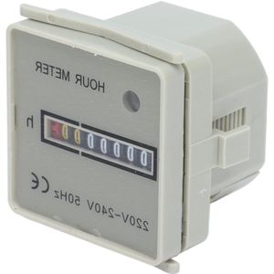 Urenteller 220‑240V 03W 0-9999999H Eenvoudige bedrading - Draagbare urenteller voor generatoren en compressoren