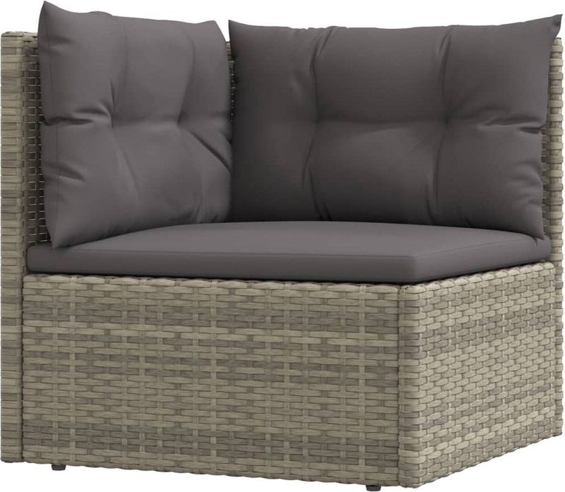 VidaXL 7-delige Loungeset met Kussens - Poly Rattan Grijs