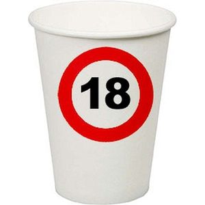 Feest bekertjes 18 jaar stopbord