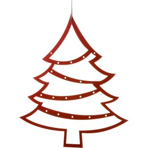 Kerstkaarten houder - Kerstboom - Rood - Metaal - Kerstversiering - Kaartenhouder - Kerstkaart hanger