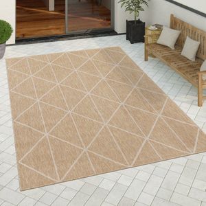 Paco Home Buiten Vloerkleed Tapijt Voor Binnen Balkon Keuken Tapijt Scandi Geo Modern 80x250 cm