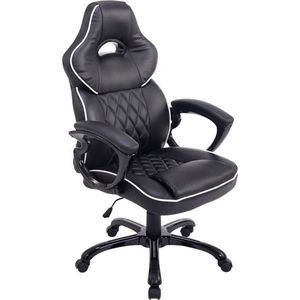 Bureaustoel - Game stoel - Design - Armleuning - Kunstleer - Zwart - 66x72x124 cm
