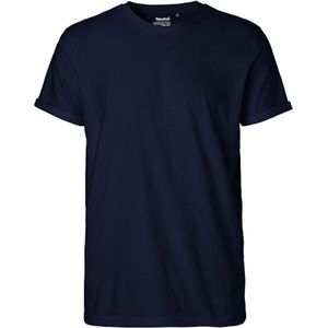 Men´s Roll Up Sleeve T-Shirt met ronde hals Navy - L