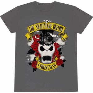 T-Shirt met Korte Mouwen The Nightmare Before Christmas Top Hat Jack Grafiet Uniseks - XL