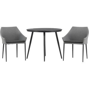 Break tuinmeubelset tafel 90x90cm, 2 stoelen Spoga, zwart,grijs.