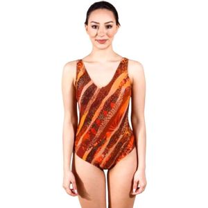 Badpakken- Zwempak- Verguld fashion Badpak- Zwemkleding 928- Bruin goud kleur- Maat 46