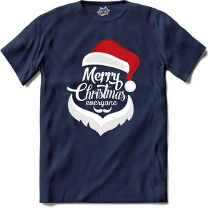 Merry christmas everyone! - T-Shirt - Meisjes - Navy Blue - Maat 12 jaar