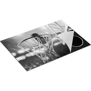 Chefcare Inductie Beschermer Basketbal in Ring - Hoepel - Bord - Zwart Wit - 75x52 cm - Afdekplaat Inductie - Kookplaat Beschermer - Inductie Mat
