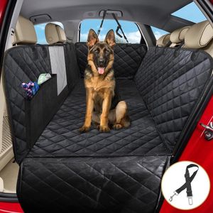 Hondendeken voor Achterbank - 4-in-1 Autodeken voor Honden - Met Zijbescherming en Kijkvenster - Waterdicht - Antislip - Inclusief Veiligheidsgordel - Geschikt voor Auto, Bestelwagen, SUV - Afmetingen: 137 x 147 cm